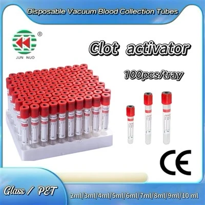 Clot Activator Tube Sticlă sau Plastic Vid vid Proba de colectare a probelor de sânge